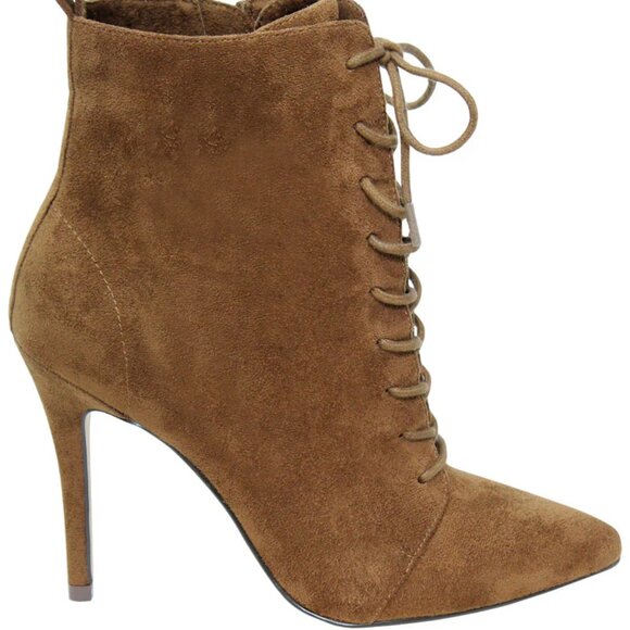 NEW CHARLES BY CHARLES DAVID Passe Lace Up Booties Coffee for women  362mn - Picture 1 of 5